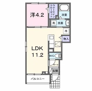 ラ・パーチェ Ⅰ【1階】の間取り