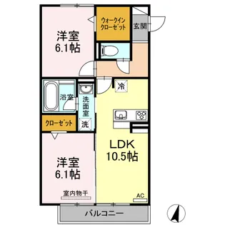 リヴェール飛香台【2階】の間取り