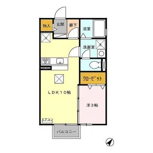 エスポワール B【1階】の間取り