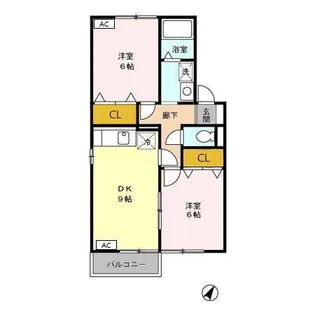 セゾンミストラル B【1階】の間取り