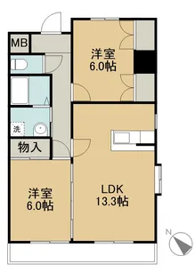 ファンシア【2C号室】の間取り