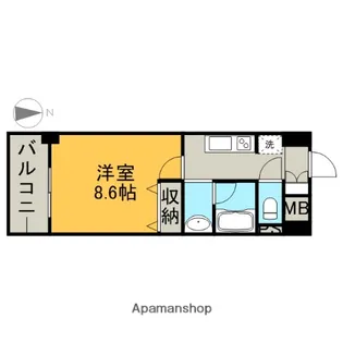 レジディア高岳【3階】の間取り