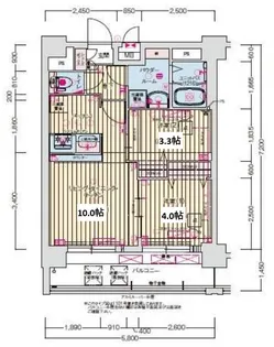 愛知県名古屋市西区菊井2丁目【マンション】の間取り