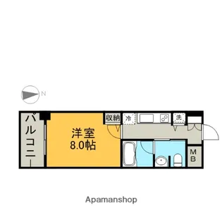 レジディア高岳【14階】の間取り