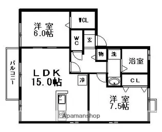 ロイヤルステージ【C202号室】の間取り