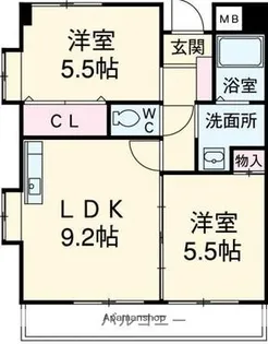 ラビングヴェール【3W号室】の間取り