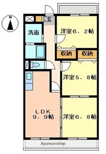 ベルカーサ東山台Ⅰ【3階】の間取り