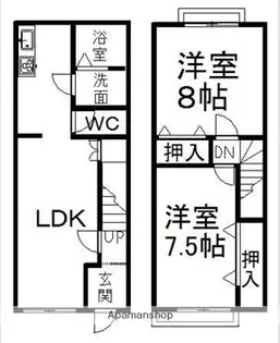 愛知県日進市赤池1丁目803【テラスハウス】の間取り