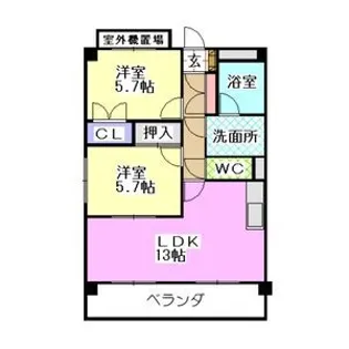 レージュ藤塚【2階】の間取り