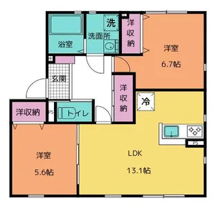 アプリコット【101号室号室】の間取り
