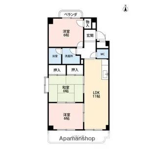 ガーデンヒルズ【404号室】の間取り