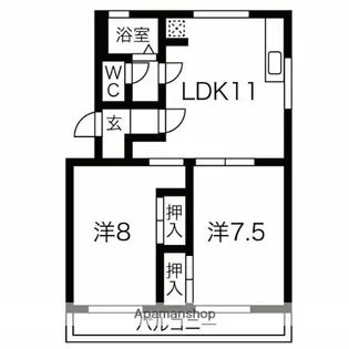 箕ノ手ハイツ【A301号室】の間取り