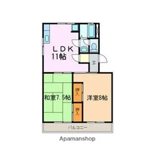 箕ノ手ハイツ【3階】の間取り