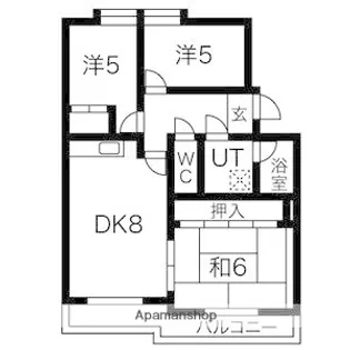 リバービレッジハイツ【2階】の間取り