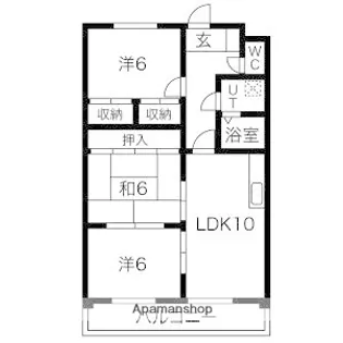 ファミール鈴木【3階】の間取り