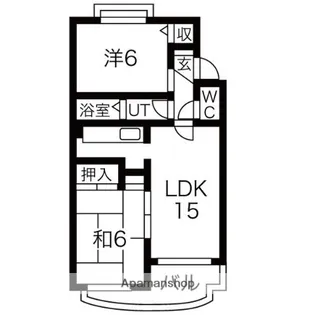 クレスト白鳥【202号室】の間取り