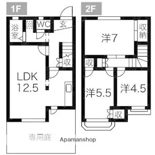 タウンハウスヒルズ【1階】の間取り
