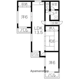 ロアール赤池【3A号室】の間取り