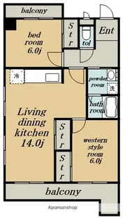 クレール栄【601号室】の間取り