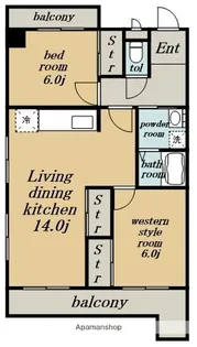 クレール栄【6階】の間取り