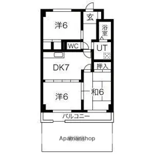 ニューパレス上ノ山【1階】の間取り