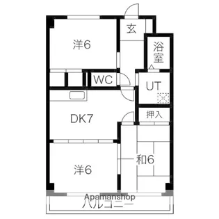 ニューパレス上ノ山【2階】の間取り