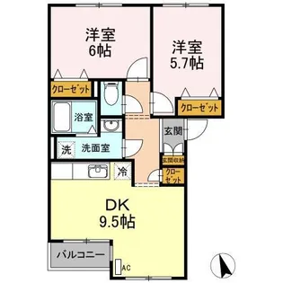 スプリングベル【101号室】の間取り