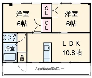 コーポおおくら【3階】の間取り