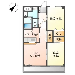 リバーホーム桜作【2階】の間取り