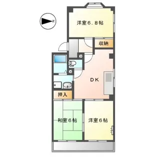 ハイツ株山【2階】の間取り