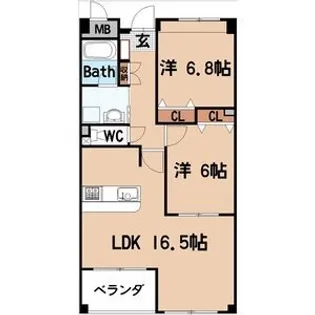 ブラウニー【102号室】の間取り