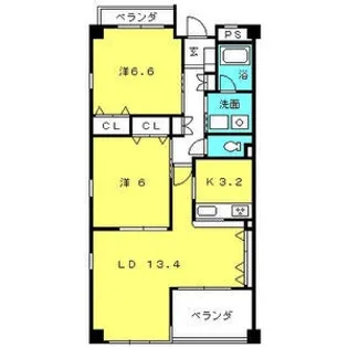 リジェールB【2階】の間取り