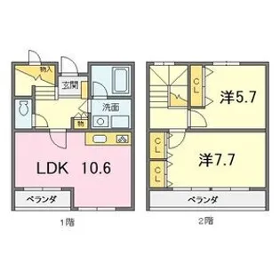スカイパール【2階】の間取り