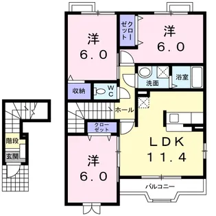 パークヒルズK F【2階】の間取り