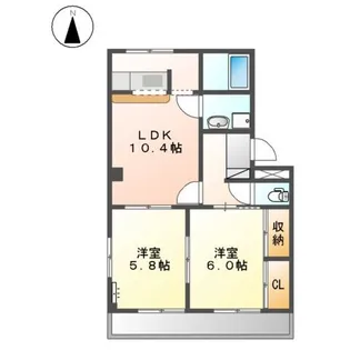 ハイツ株山Ⅱ【2階】の間取り