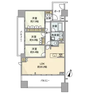 クリオレジダンス赤池ザ・マークス【9階】の間取り