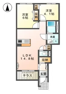 ヒールコート長久手【1階】の間取り