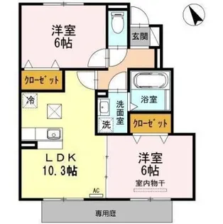 ザ・サン B棟【1階】の間取り