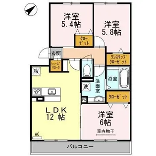 リッシュヴェール【3階】の間取り