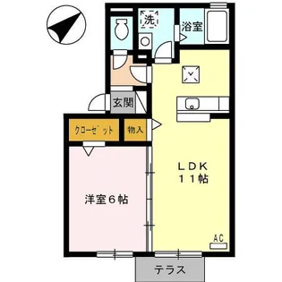 セジュール東郷【1階】の間取り