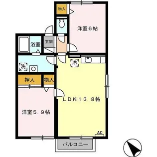 プリシェール赤池 A【2階】の間取り