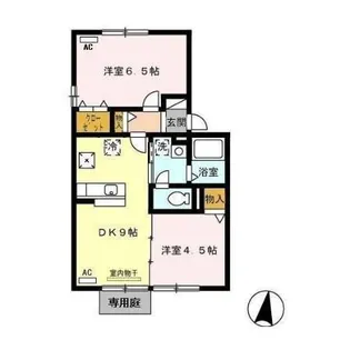 ソレアード三好【1階】の間取り