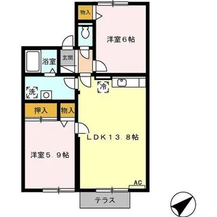 プリシェール赤池 B【1階】の間取り