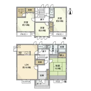 愛知県日進市香久山3丁目【一戸建】の間取り