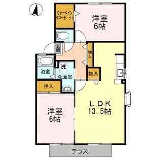 ビューテラス香久山 B棟【1階】の間取り