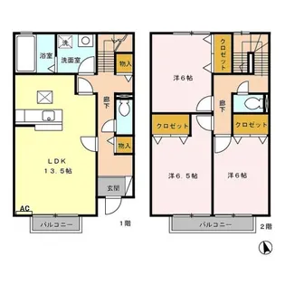 愛知県日進市藤塚5丁目18番23【テラスハウス】の間取り