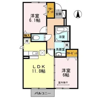 ピアチェーレ B棟【1階】の間取り