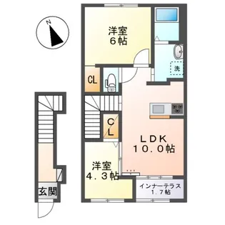 CEREZO【202号室】の間取り