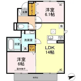 ウエストヒルズ岩崎台 A棟【1階】の間取り