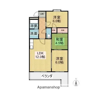 テパーミントカジカワ【303号室】の間取り